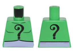 Torso Batman Black Question Mark on Chest and Back and Lavender Belt Pattern / Bright Green
