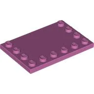 Plate Special 4 x 6, Studs on 3 Edges / Medium Dark Pink