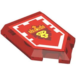 Tile Special 2 x 3 Pentagonal with Nexo Power Shield Print - Glory of Knighton / Trans-Red