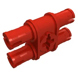 Technic Pin Double with Axle Hole / Red