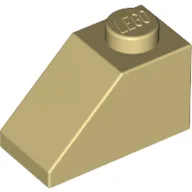 Brick Sloped 45° 2 x 1 with Bottom Pin / Tan