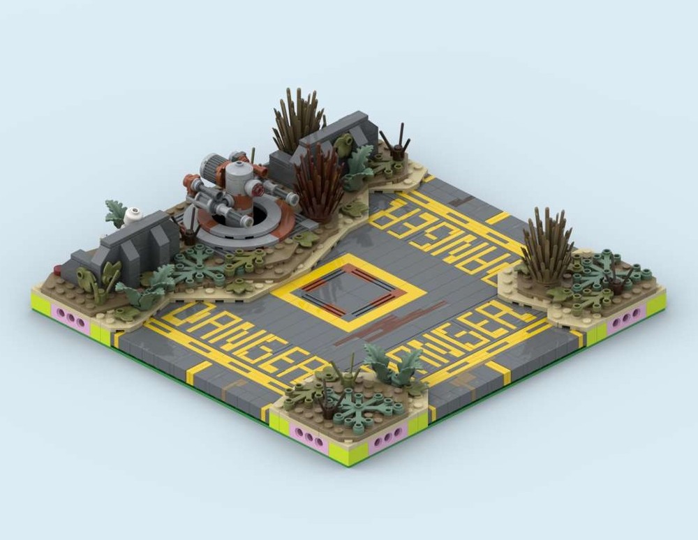 Lego MILS Wasteland Road T-Intersection 16 Studs Wide (Fallout) V2