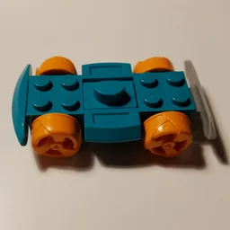 Vehicle Base 4 x 6 Racer Base with Orange Wheels / Dark Turquoise