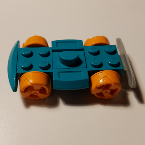 Lego Vehicle Base 4 x 6 Racer Base with Orange Wheels / Dark Turquoise
