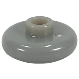 Pen Bead, Round Short, Curved Edge / Dark Gray