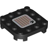 Lego Plate Round Corners 4 x 4 x 2/3 Circle with Trolly and Barcode Print (Sticker)