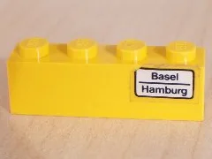 Brick 1 x 4 with 'Basel - Hamburg' Pattern (Sticker) - Set 7710/7818