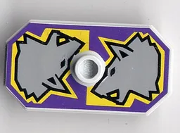 Shield Rectangular with Stud, Knights Kingdom Danju Wolf Print