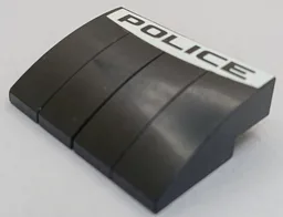 Stickered Assembly 4 x 3 x 1 with 'POLICE' on White Background Pattern (Sticker) - Sets 6111 / 8665