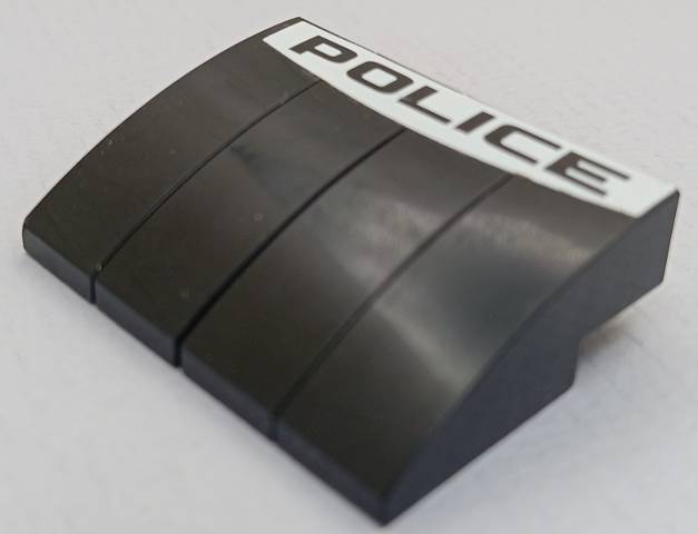 Lego Stickered Assembly 4 x 3 x 1 with 'POLICE' on White Background Pattern (Sticker) - Sets 6111 / 8665