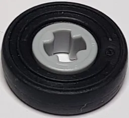 Technic Bush 1/2 Smooth with Black Tire 14mm D. x 4mm Smooth Small Single with Number Embossed on Side (4265c / 59895) / Light Bluish Gray