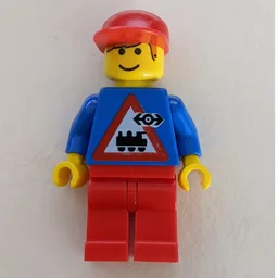 Train Employee - Blue Torso, Red Legs, Red Cap