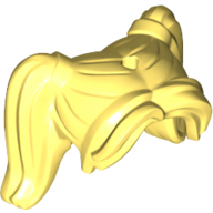 Lego Hair Pigtails High, Long Bangs, Hole on Top, Hair Ties [Plain] / Bright Light Yellow