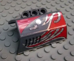 Technic, Panel Engine Block Half / Side Intake with Red and Silver Flames, Oil Cap Pattern Model Left Side (Stickers) - Set 8493