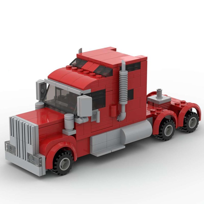 Lego Classic red american truck with high roof built in windows