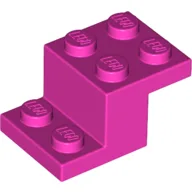 Bracket 3 x 2 x 1 1/3 with Bottom Stud Holder / Dark Pink