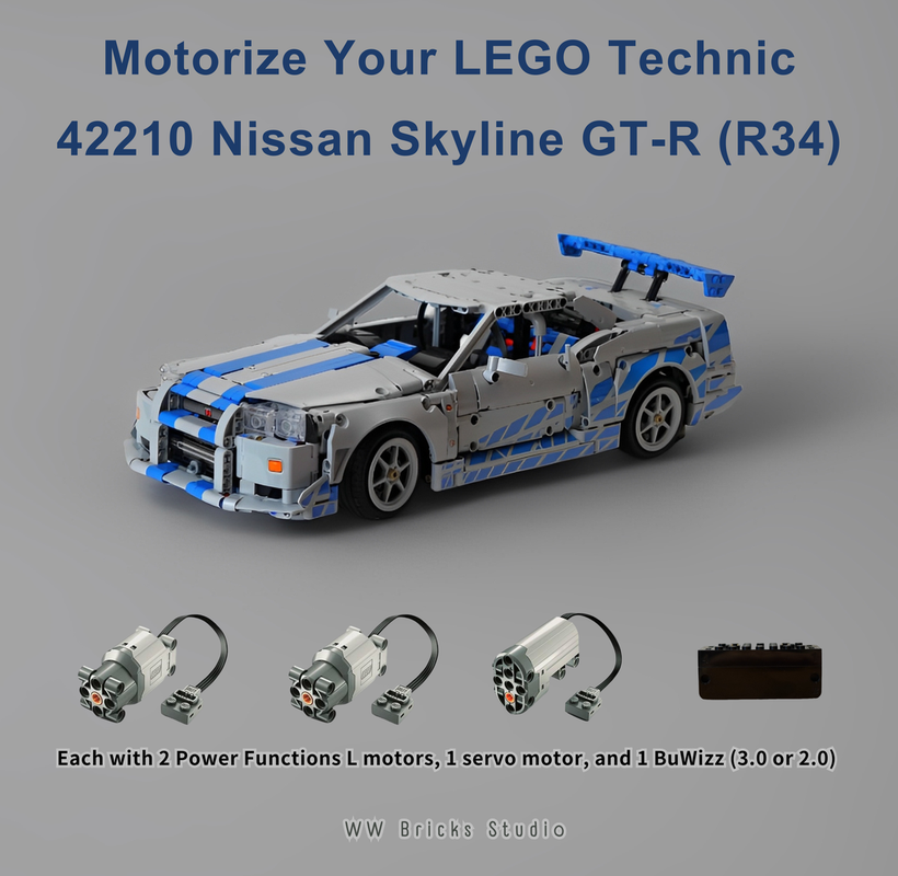 Lego [RC] LEGO Technic 42210 Nissan Skyline GT-R( R34) with 2 PF L and 1 Servo motor