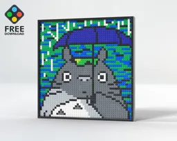 Totoro Brick Art Mosaic