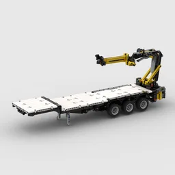 Flatbed trailer with crane