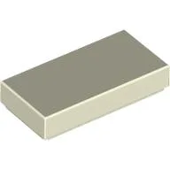 Tile 1 x 2 with Groove / Glow in Dark White