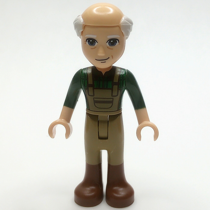Lego Marcel - Dark Green Shirt, Dark Tan Overall, Bald Head
