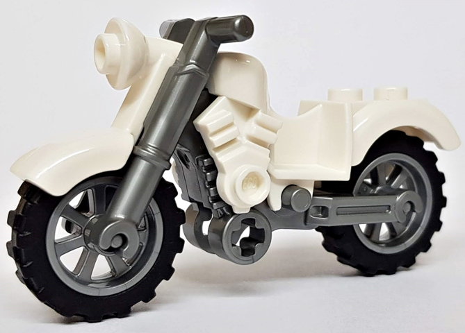 Lego Motorcycle Vintage with Flat Silver Chassis and Flat Silver Wheels