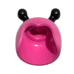 Cap, Bumblebee with Black Antennae Print / Dark Pink