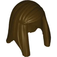 Hair Long Smooth with Bangs Swept to the Right / Dark Brown