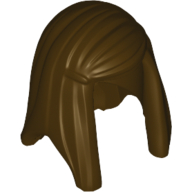 Lego Hair Long Smooth with Bangs Swept to the Right / Dark Brown