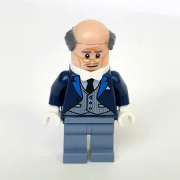 Alfred Pennyworth, Balding, Dark Blue Suit with Pinstripe Vest