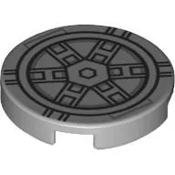 Tile Round 2 x 2 with 6 Metal Beams Print / Light Bluish Gray