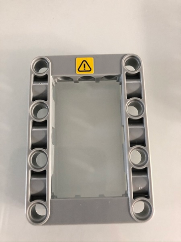 Lego Technic, Liftarm, Modified Frame Thick 5 x 7 Open Center with Warning Sign Pattern (Sticker) - Set 42097