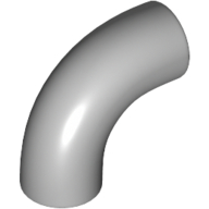 Lego Brick Round 1 x 1 diameter Tube with 90 Degree Elbow (2 x 2 x 1) and Axle Holes (Crossholes) at each end / Light Bluish Gray