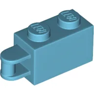 Brick Special 1 x 2 with Vertical Closed Handle on Edge / Medium Azure