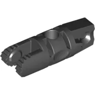 Hinge Cylinder 1 x 3 Locking with 1 Finger and 2 Fingers On Ends, with Hole, 7 Teeth / Black