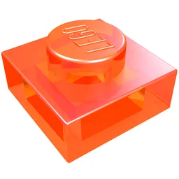 Plate 1 x 1 / Trans-Neon Orange