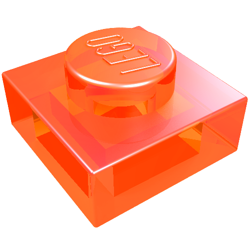 Lego Plate 1 x 1 / Trans-Neon Orange