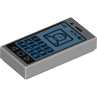 Lego Tile 1 x 2 with Cell Phone with '81%' and Minifig on Screen Print
