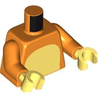 Lego Torso, Bright Light Yellow Chest, Dark Orange Back, Tail print, Orange Arms, Bright Light Yellow Hands / Orange