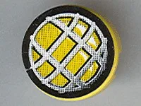 Tile, Round 2 x 2 with Gray Grille Pattern (Sticker) - Set 4589