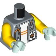 Torso, Jacket, Statoscope, White Radio, White Shirt, Orange Stripes Print, Yellow Arms, Light Aqua Hands