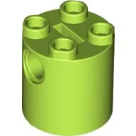 Brick Round 2 x 2 x 2 Robot Body, Axle Holder '+' Orientation / Lime