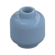 Minifig Head [Plain] [Hollow Stud] / Sand Blue