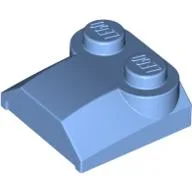 Brick Curved 2 x 2 x 2/3 Two Studs and Lip End / Medium Blue