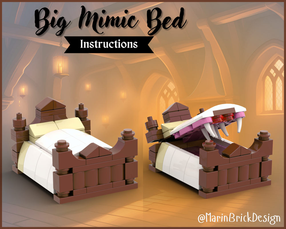 Lego Big Mimic Bed - Lego Medieval Fantasy DnD Inn scenery props Moc