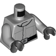Lego Torso, Imperial Uniform Black Belt print, Light Bluish Gray Arms, Black Hands / Light Bluish Gray