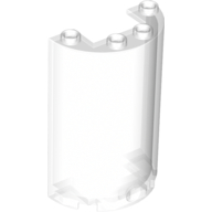 Lego Cylinder Half 2 x 4 x 5 with 1 x 2 cutout / Trans-Clear