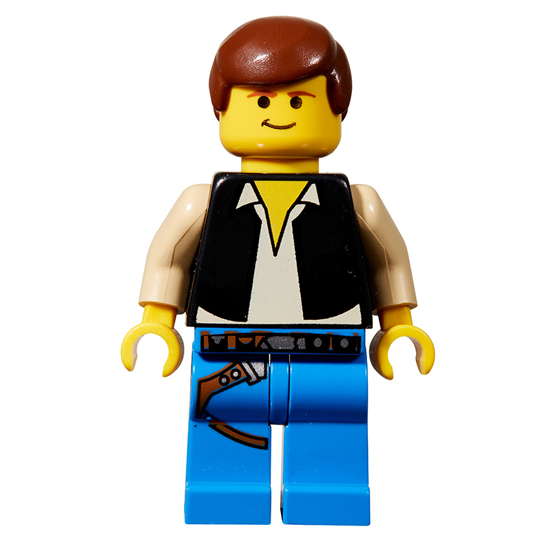 Lego Han Solo, Black Vest, Yellow Skin, Blue Legs (3626b Head)