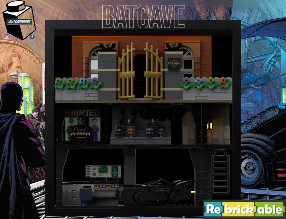Lego Batcave in an IKEA Sannahed Frame