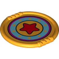 Duplo Disk with Red Star and Blue Circle Print / Bright Light Orange